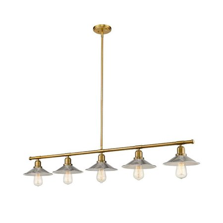 Z-Lite Casa 5 Light Island/Billiard, Factory Brass & Brushed Nickel 613-5L-FB+BN